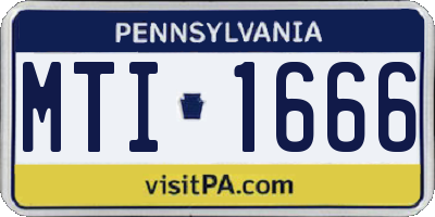 PA license plate MTI1666