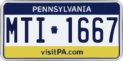 PA license plate MTI1667