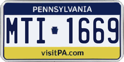 PA license plate MTI1669
