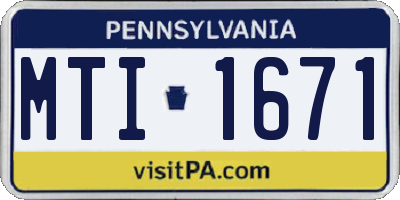 PA license plate MTI1671