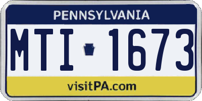 PA license plate MTI1673