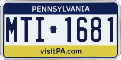 PA license plate MTI1681