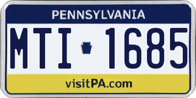 PA license plate MTI1685