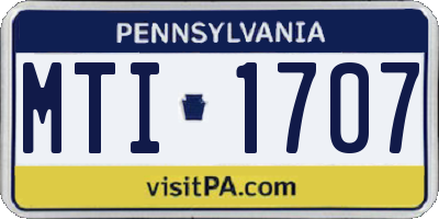 PA license plate MTI1707