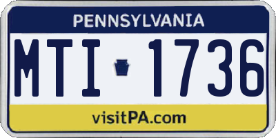 PA license plate MTI1736