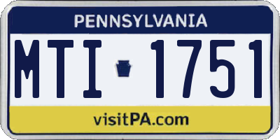PA license plate MTI1751