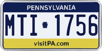 PA license plate MTI1756