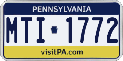 PA license plate MTI1772
