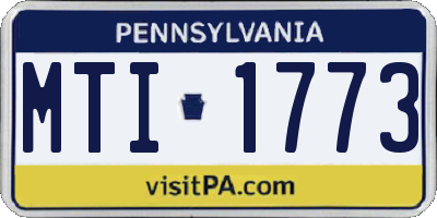 PA license plate MTI1773