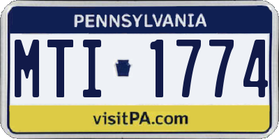 PA license plate MTI1774