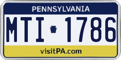 PA license plate MTI1786