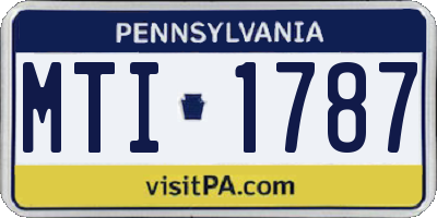 PA license plate MTI1787