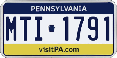 PA license plate MTI1791