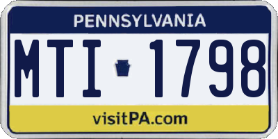 PA license plate MTI1798