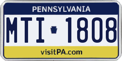 PA license plate MTI1808