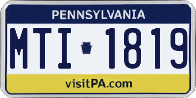 PA license plate MTI1819