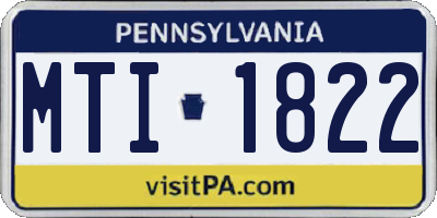 PA license plate MTI1822