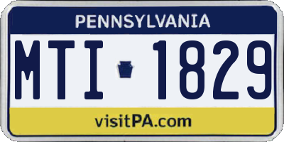 PA license plate MTI1829