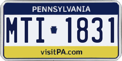 PA license plate MTI1831