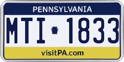 PA license plate MTI1833