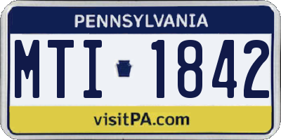 PA license plate MTI1842