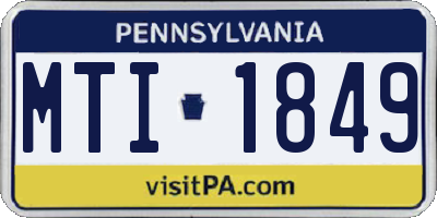 PA license plate MTI1849