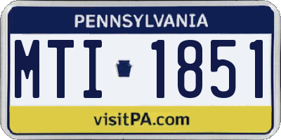 PA license plate MTI1851