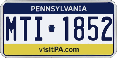 PA license plate MTI1852