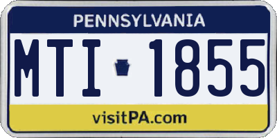PA license plate MTI1855