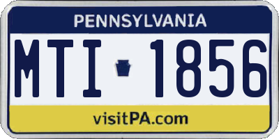 PA license plate MTI1856