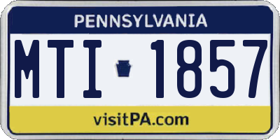 PA license plate MTI1857
