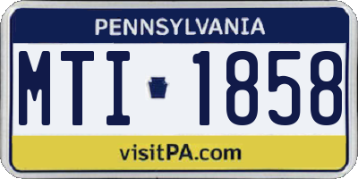 PA license plate MTI1858