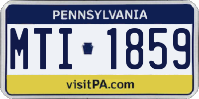 PA license plate MTI1859