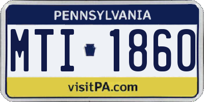 PA license plate MTI1860