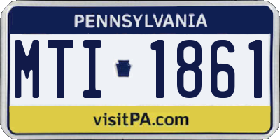 PA license plate MTI1861
