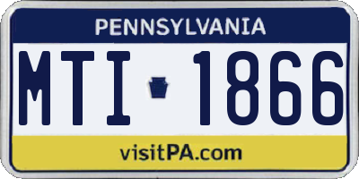 PA license plate MTI1866