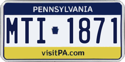 PA license plate MTI1871