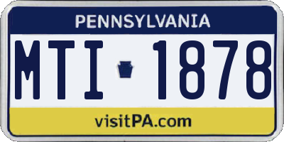 PA license plate MTI1878