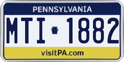 PA license plate MTI1882