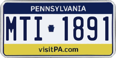 PA license plate MTI1891