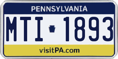 PA license plate MTI1893