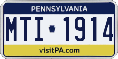 PA license plate MTI1914