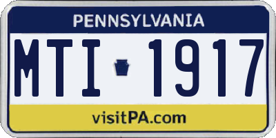 PA license plate MTI1917