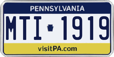 PA license plate MTI1919