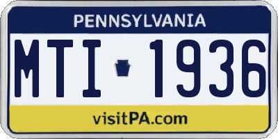 PA license plate MTI1936