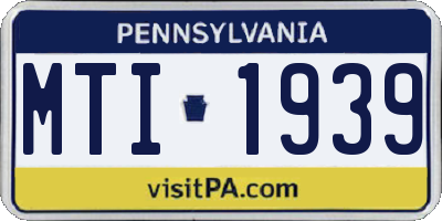 PA license plate MTI1939