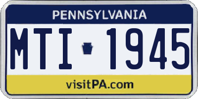 PA license plate MTI1945