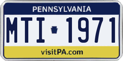 PA license plate MTI1971