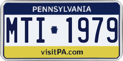 PA license plate MTI1979