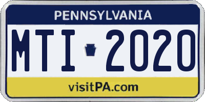 PA license plate MTI2020